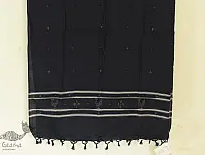 Gulmohar . गुलमोहर - Handwoven Tangaliya Cotton Dupatta - Navy Blue
