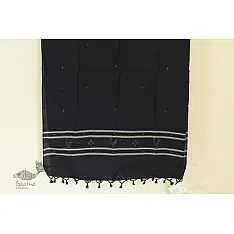 Gulmohar . गुलमोहर - Handwoven Tangaliya Cotton Dupatta - Navy Blue