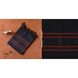Gulmohar . गुलमोहर - Handwoven Tangaliya Cotton Dupatta - Navy Blue