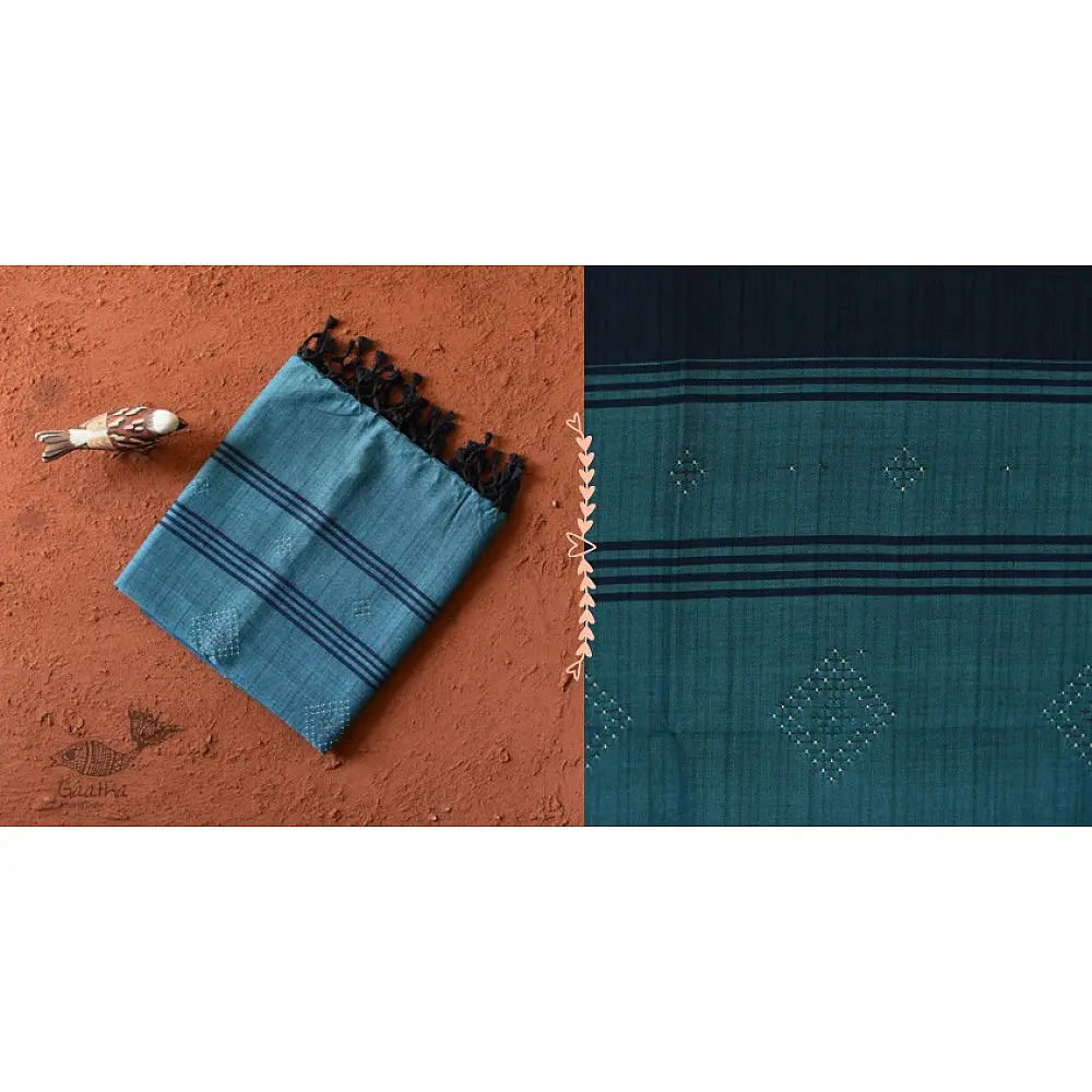 shop Handwoven Tangaliya Cotton Blue dupatta