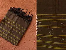 Gulmohar . गुलमोहर - Handwoven Tangaliya Cotton Dupatta - Tobacco Brown