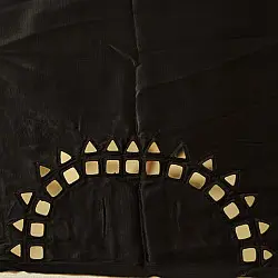 Embroidered Blouse Piece ( Unstitched )  - Black Mashru / Satin Fabric