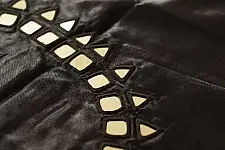 Embroidered Blouse Piece ( Unstitched )  - Black Mashru / Satin Fabric