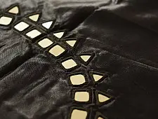 Embroidered Blouse Piece ( Unstitched )  - Black Mashru / Satin Fabric