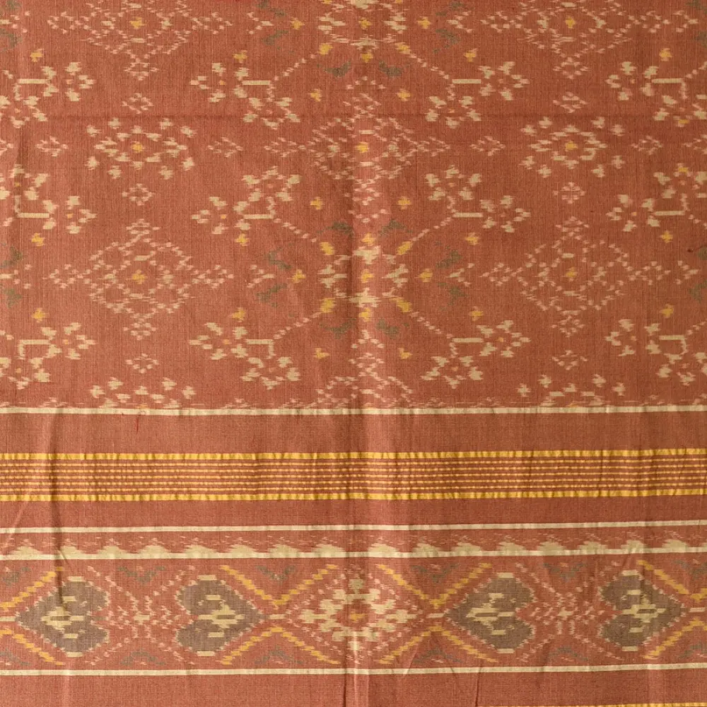 shop Handloom Cotton patola ikat Brick Red dupatta