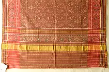 Rasika . रसिका ~ Handloom Patola Cotton Dupatta ~ Brick Red