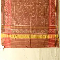 Rasika . रसिका ~ Handloom Patola Cotton Dupatta ~ Brick Red