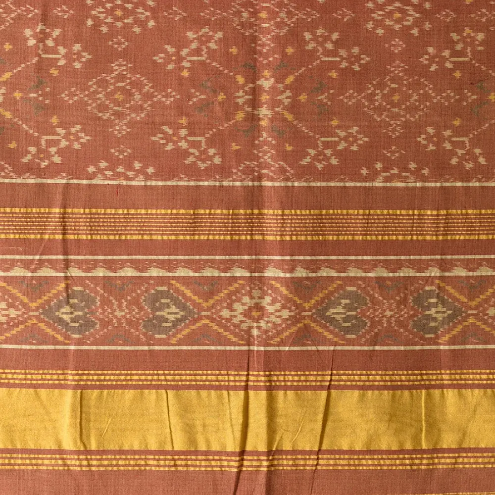 shop Handloom Cotton patola ikat Brick Red dupatta