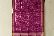 Rasika . रसिका ~ Patola Pure Silk Stole ~ Magenta Diamond