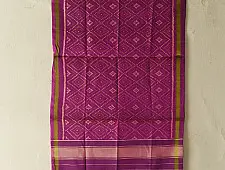Rasika . रसिका ~ Patola Pure Silk Stole ~ Magenta Diamond