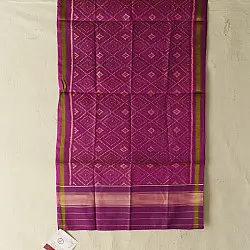 Rasika . रसिका ~ Patola Pure Silk Stole ~ Magenta Diamond