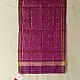 plum purple pure silk patola stole with traditional diamond geometric pattern for women