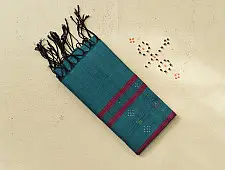 Tangaliya | Handloom Cotton Stole - Ocean Teal