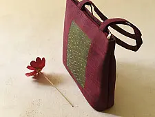 Dots & weaves ~ Tangaliya Shoulder Bag | Maroon & Green 