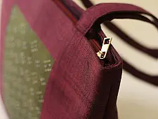 Dots & weaves ~ Tangaliya Shoulder Bag | Maroon & Green 