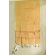 Gulmohar . गुलमोहर | Tangaliya Woven Cotton Stole - Peach