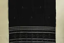Gulmohar . गुलमोहर | Tangaliya Woven Cotton Stole - Black
