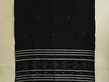 Gulmohar . गुलमोहर | Tangaliya Woven Cotton Stole - Black