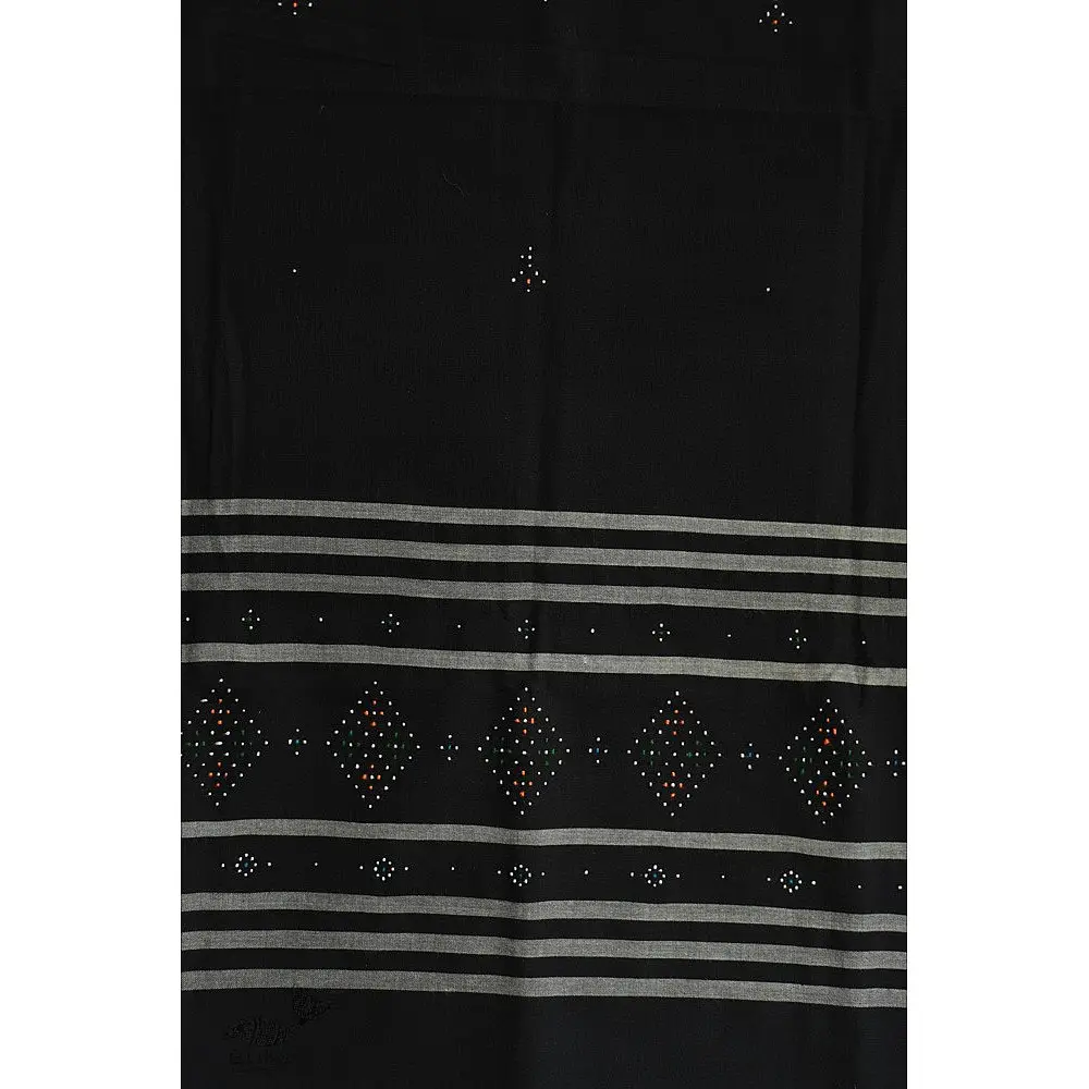 shop Tangaliya Woven Cotton Stole - Black