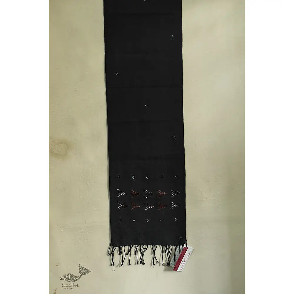 shop tangaliya cotton Scarf  - Carbon Black