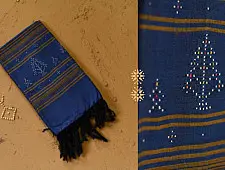 Gulmohar . गुलमोहर | Tangaliya ⁂ Cotton Stole - Blue