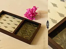 Joyance | Patola Silk ~ Black & White Serving Tray