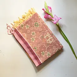 Rasika . रसिका ~ Handloom Patola Cotton Dupatta ~ Brick Red With Elephant Motif