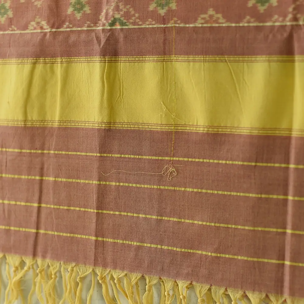 shop Handloom Cotton patola ikat dupatta - Elephant Motif