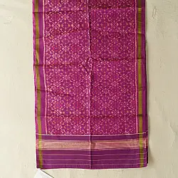 Rasika . रसिका ~ Handloom Pure Silk Stole ~ Patola Magenta Phoolbati Design 