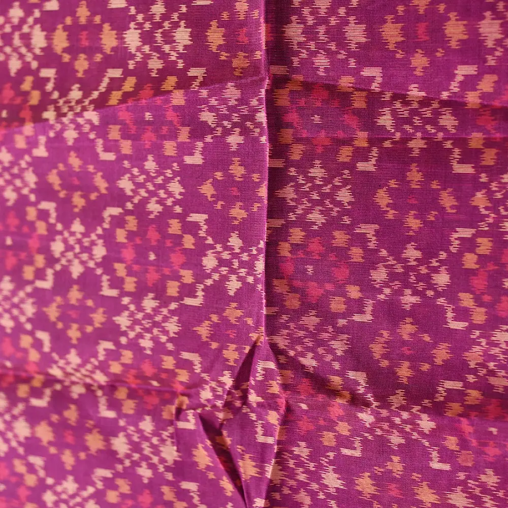 orchid purple pure silk patola stole with traditional phoolbati floral motifs for women