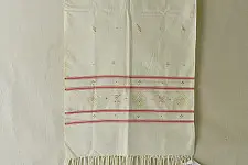 Tangaliya | Handloom Cotton Stole - Off-White Cream & Red Color