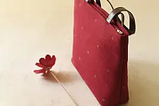 Dots & weaves ~ Tangaliya Purse / Shoulder Bag | Deep Red