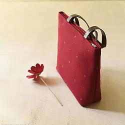 Dots & weaves ~ Tangaliya Purse / Shoulder Bag | Deep Red