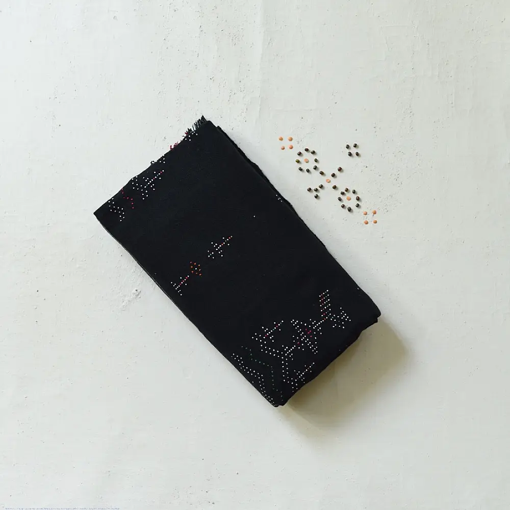 shop Handloom Woolen Tangaliya black shawl - unisex