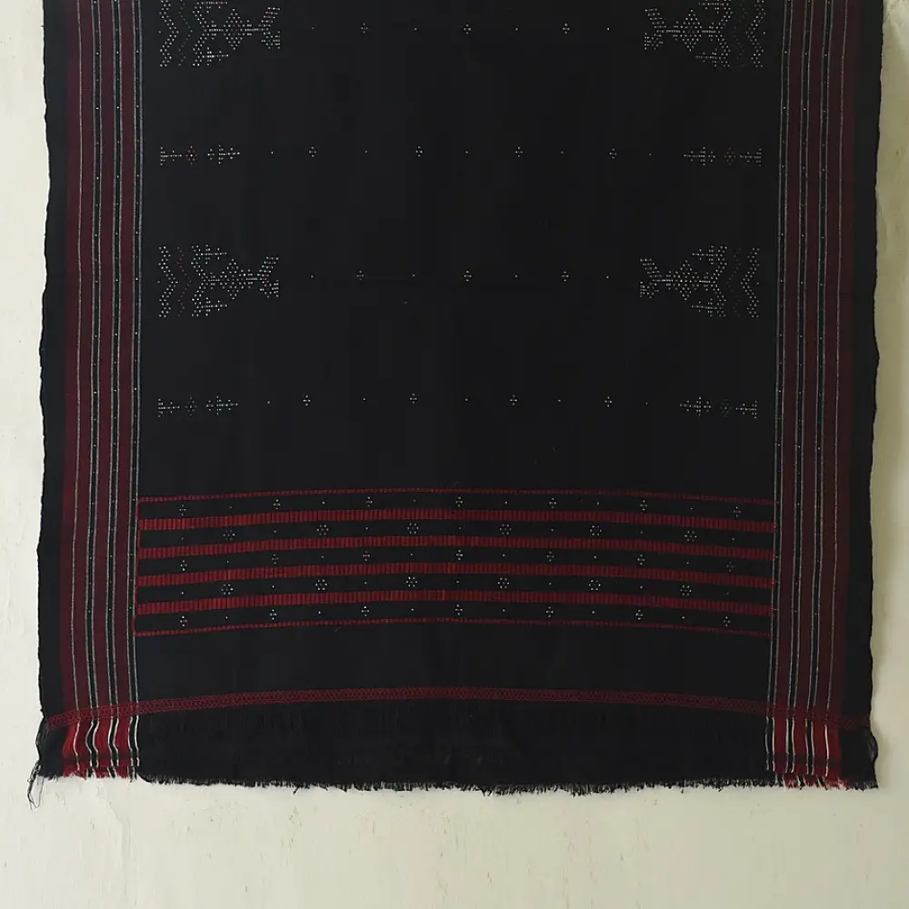 shop Handloom Woolen Tangaliya black shawl - unisex