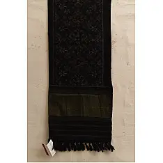 Vasant . वसंत ~ Woolen Patola Muffler ~ Black