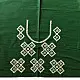 Embroidered Blouse Piece ( Unstitched )  - Green (Cotton Silk Fabric)