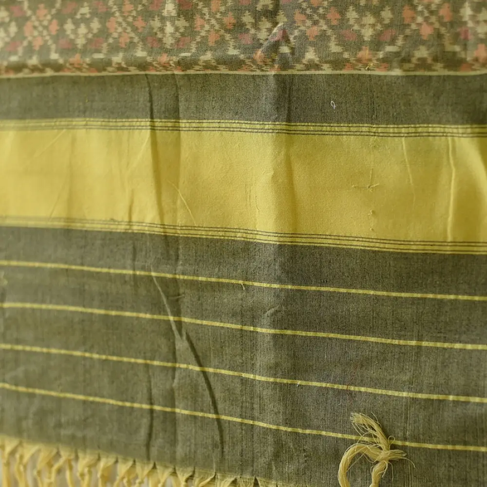 shop Handloom Cotton patola ikat green dupatta
