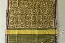Rasika . रसिका ~ Handloom Patola Cotton Dupatta ~ Light Green