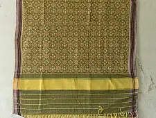 Rasika . रसिका ~ Handloom Patola Cotton Dupatta ~ Light Green