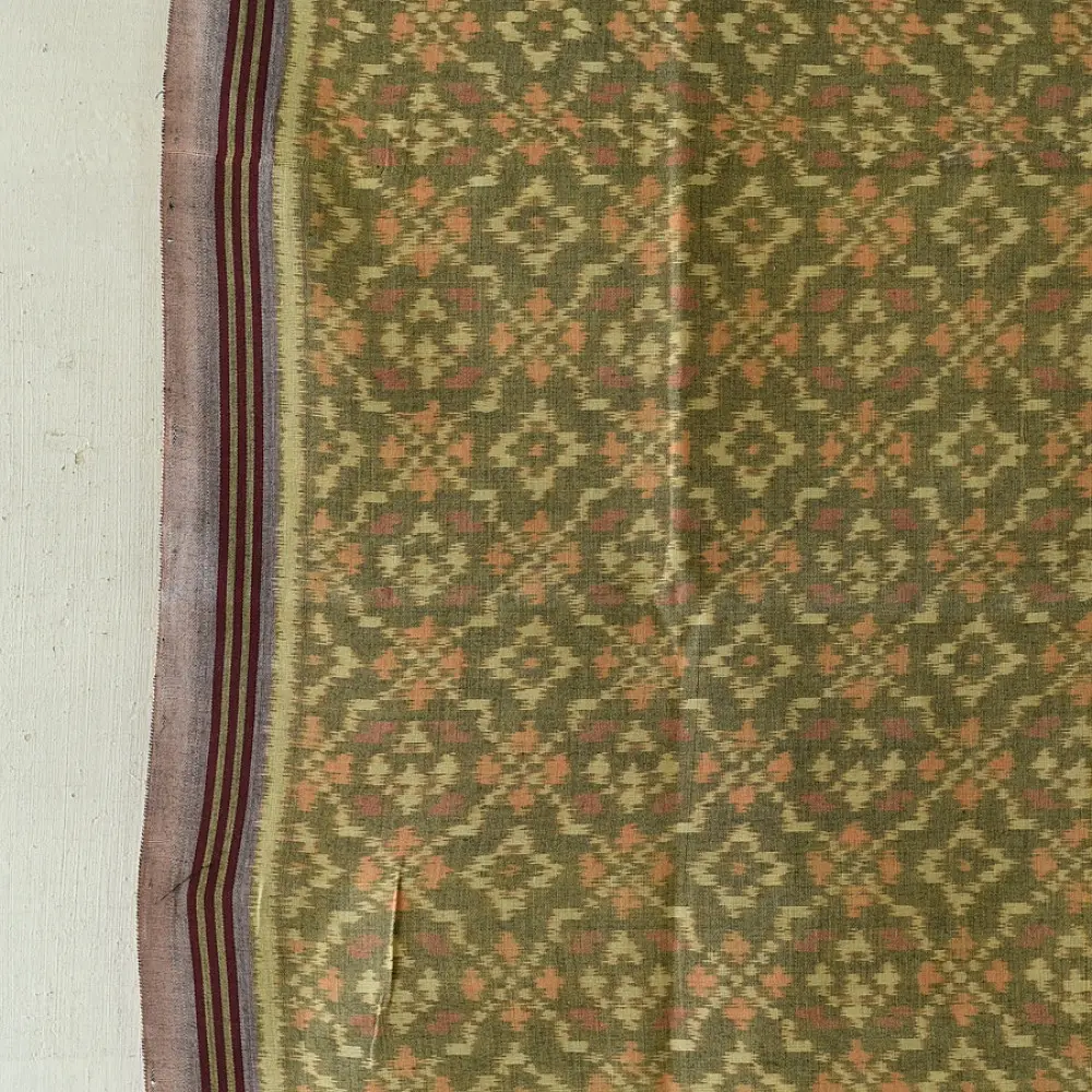 shop Handloom Cotton patola ikat green dupatta