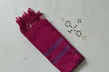 Tangaliya | Handloom Cotton Stole - Rani Pink