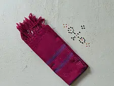 Tangaliya | Handloom Cotton Stole - Rani Pink