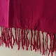 tangaliya handloom cotton stole in vibrant rani pink with indigo blue stripes, white raised dana bead motifs, and hand-knotted fringe tassels