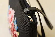Dots & weaves ~ Embroidered Shoulder Bag  ( Cross Stitch )