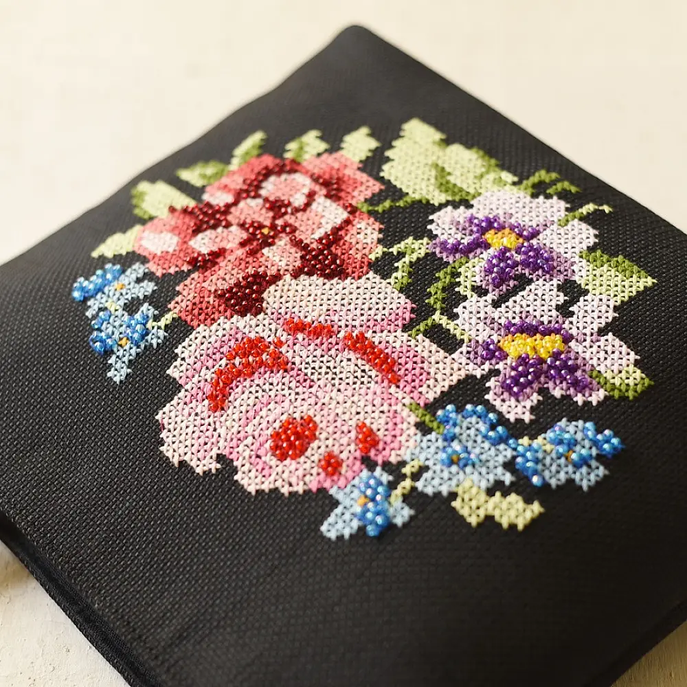 shop Cross Stitch Embroidered Shoulder Bag 