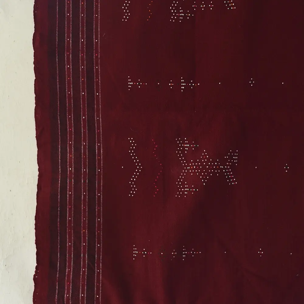 shop Handloom Woolen Tangaliya Maroon Shawl- unisex