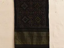 Vasant . वसंत ~ Woolen Patola Muffler ~ Black