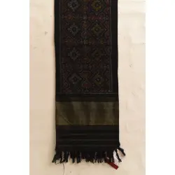 Vasant . वसंत ~ Woolen Patola Muffler ~ Black