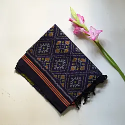 Rasika . रसिका ~ Handloom Patola Cotton Dupatta ~ Purple